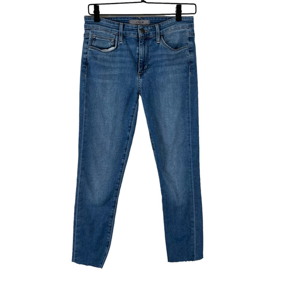 Joes Jeans Womens Skinny Ankle Stretch Medium Wash Mid Rise Raw Hem Zip Denim 27 - Picture 1 of 10